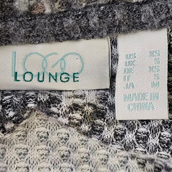 LOGO Lounge Lori Goldstein Womens Cloud Waffle Printed Scoop Neck Top Sz XS Gray - Picture 5 of 8